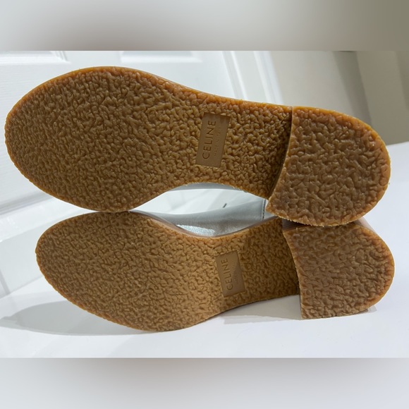 Celine 2019 Folco  Shearling Over-the-knee Boots  - Silver size 37.5 - Picture 7 of 15